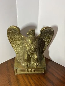 EAGLE USA BOOKEND BRASS TONE PM CRAFTSMAN USA MADE - Picture 1 of 11