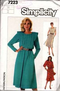KLEID Muster Plissee Damen Gr. 14 Elegant Business - Bild 1 von 2