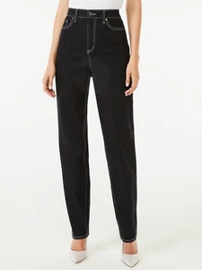 Scoop Ultra High Rise Retro Trouser Jeans BLACK Size 2 Wide Leg Women's NEW - Picture 1 of 2