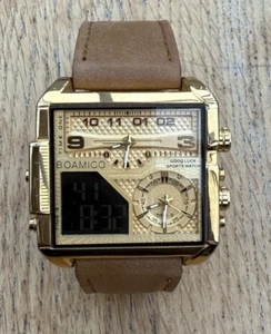 Reloj Hombre Boamigo F-941 Reloj Grande Pantalla Analógica y Digital Movimiento Japón - Imagen 1 de 8