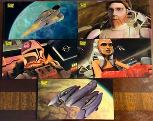 Star Wars Clone Wars Widevision Lenticular Motion Card Set 1 thru 5 - Picture 1 of 11