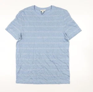Marks & Spencer Blue Striped Crew Neck T-Shirt M - Picture 1 of 12