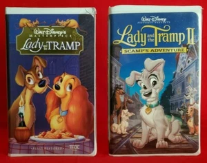 Lady and the Tramp + II Scamp's Adventure Disney VHS with clamshell case Lot - Imagen 1 de 10