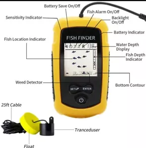 Portable Fish Finder Sonar Alarm Sensor Lake Sea Fishing Accessories UK Seller - Picture 1 of 6