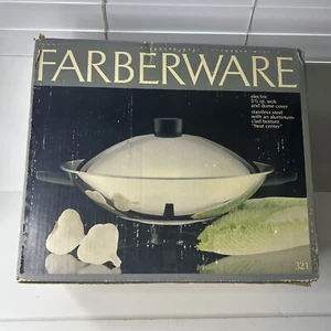 Farberware Model 321 14" Electric Wok Stainless Steel with Domed Lid 1987 - Picture 1 of 16