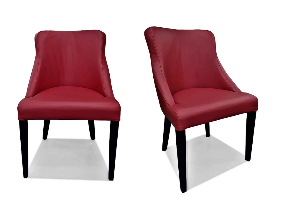 rotes Echtleder Rindsleder Schwingstuhl Stuhl echt Leder Esszimmer StÃ¼hle