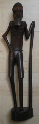 STATUETTE AFRICAINE EN BOIS D'EBENE - ART AFRICAIN - Hauteur 32 cm - Photo 1/4