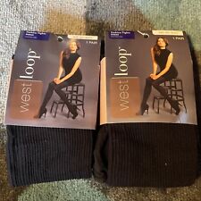 Lot Of 2 New West Loop Women’s Packages Of Size medium Ribbed Tights M/L Black