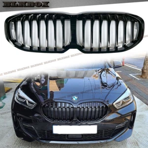FOR 2019 2020 2021 BMW F40 1 SERIES SINGLE OEM SLANT GLOSSY PIANO BLACK GRILLE - Picture 1 of 4