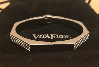 Vita Fede  Mini Crystal Silver Tone Hinged Octagon Bracelet *NWOT* - Image 1 of 4