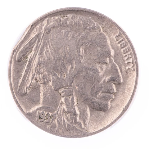 ERROR 1937 Buffalo Nickel ANACS EF45 Rim Clip Certified 5c Cover