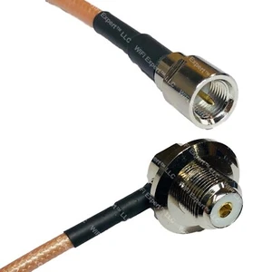 RG400 FME MALE to UHF Female Angle Bulkhead RF Cable FAST-SHIP LOT - Picture 1 of 1