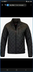 Hawke & Co Men's Diamond Quilted Black Jacket Medium Full Zip New With Tag - Picture 1 of 2