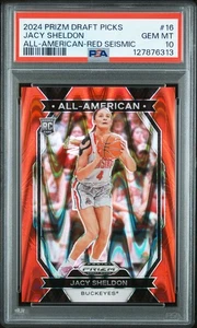 2024 Prizm Draft Picks #16 Jacy Sheldon RC All-American Red Seismic /225 PSA 10 - Bild 1 von 2