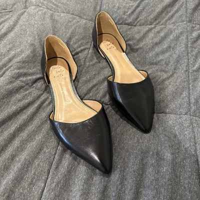 Nuevos planos Banana Republic de cuero negro D'orsay, talla 9 Foto 1 de 3