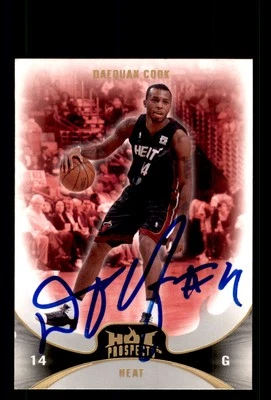 Signed Basketball Card Auto Daequan Cook 2008-09 Fleer Hot Prospects #19 - Image 1 of 2