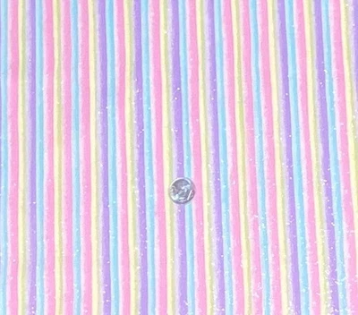 FQ Rainbow Stripe Glitter Fabric, Fat Quarter, Pink Purple Blue Yellow Stripes - Image 1 of 3