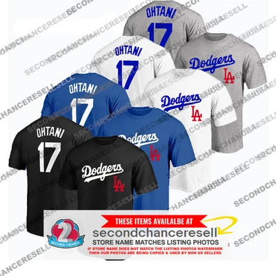 Los Angeles LA Dodgers Shohei Ohtani #17 Name & Number T Shirt - Image 1 of 2
