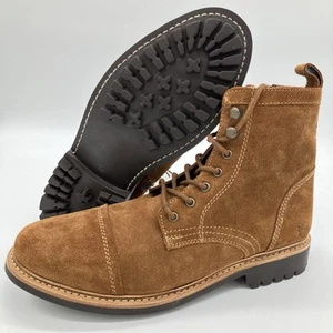 FR41606 Frye Russell Herren Hellbraun Leder Wildleder Schnürung Reißverschluss Kappe Stiefel Größen Variieren - Bild 1 von 9