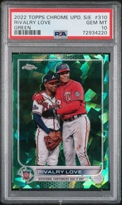 Aggiornamento Topps Chrome 2022 OZZIE ALBIES JUAN SOTO verde /75 #US310 PSA 10 - Foto 1 di 2