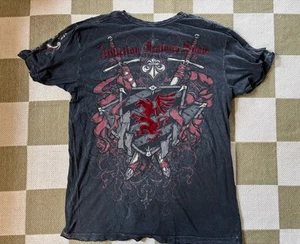 Affliction T Shirt Grail XL Vntg Rare Y2K Thrashed Grunge Street wear Iconic - Imagen 1 de 5