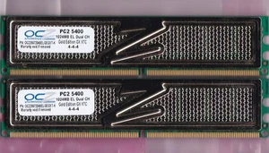 2GB 2x1GB PC2-5400 OCZ OCZ26672048ELGEGXT-K XTC DDR2-667 GOLD Gamer Memory Kit - Picture 1 of 2