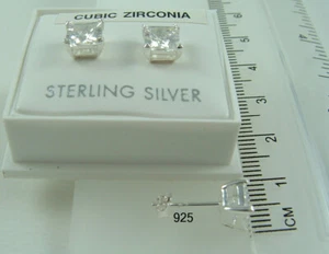 New 925 sterling silver earrings cubic Zircon in box - Picture 1 of 5