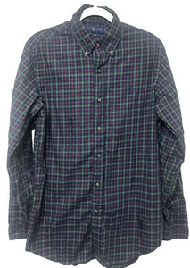 Polo Ralph Lauren Mens Long Sleeve Shirt Green Navy Red Plaid Classic Fit $98 - Picture 1 of 3