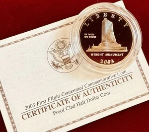 2003 Wright Brothers Monument Half Dollar PROOF - Picture 1 of 4