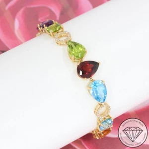 Wert 4490 € Brillant Farbedelstein Armband 585 14 Karat Gelb Gold - Bild 1 von 8