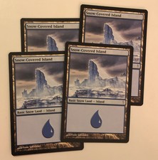 4 x Magic the Gathering MTG Snow-Covered Island Cold Snap Nr Mint