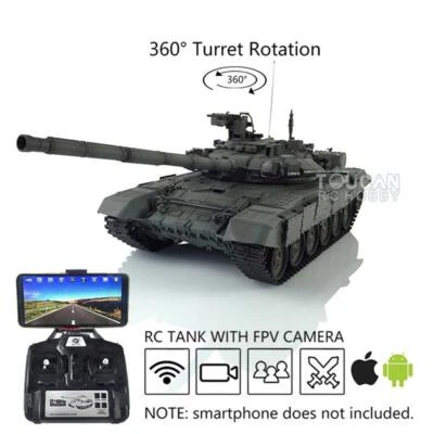 Henglong 7.0 1/16 Plastic FPV T90 RTR RC Tank 3938 360° Turret Steel Gearbox - Image 1 of 4