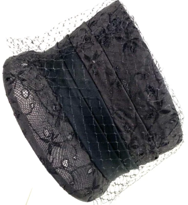 Chapéu Vintage Renda Preta Tamanho Único Balde Feito em União Rede Feminina Cabeça Peça Igreja - Imagem 1 de 4