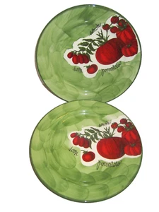 Set of 2 romazzo portugal porcelain plates. Pomodoro Tomato 8.75". Lunch Dessert - Picture 1 of 5