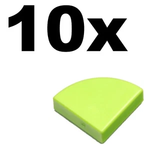 NEW LEGO - TILES - Round - 1 x 1 Quarter - Green Yellowish x 10 - smooth flat - Picture 1 of 1