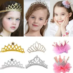 Kids Girls Toddlers Princess Crown/ Hair Clips/ Headbands Party Hair Accessories - Picture 1 of 7