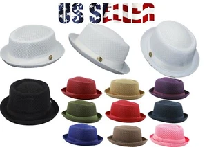Malla de cerdo Fedora Fedora peso ligero clásico suave fresco malla de verano pastel de cerdo - Imagen 1 de 32