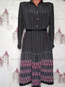 early 80s  vintage silk dress - Picture 1 of 6