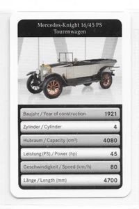 Mercedes Knight Karte - 16/45 PS Tourenwagen - Bild 1 von 2