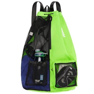 Swim Bag Mesh Drawstring Backpack with Wet Pocket Beach Backpack for Swimming... - Picture 1 of 6