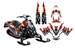 2008 2014 Yamaha FX Nytro Graphics Decal Kit 144 tunnel 24 mil Tattered Flag - Picture 1 of 4