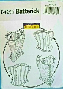 BUTTERICK PATTERN 4254 CORSETS HISTORICAL COSTUME MISSES SIZES 12 14 16 UNCUT - Picture 1 of 2