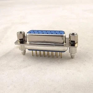 D-SUB DB15 15 Pin Female DIP PCB Solder Connector Adapter DP15 2 Rows Lock Screw - Picture 1 of 11