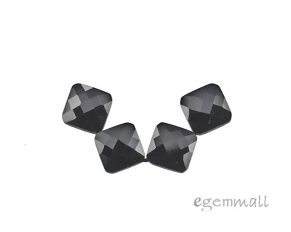 6 cuentas cuadradas de rombo de circonita cúbica 11 mm negras #64038 Foto 1 de 1