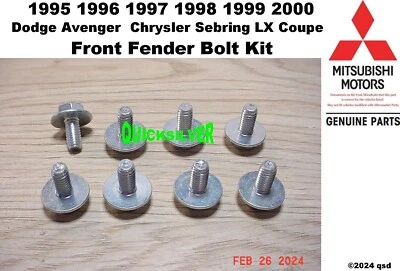 1995 - 2000 Dodge Avenger Chrysler Sebring LX Cpe крыло крепление болт набор новый - Изображение 1 из 2