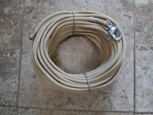 3/8" x 115 ft. Tan Dac./Poly Halyard,Spliced in S/S Snap Shackle (Hemp look) - Bild 1 von 1