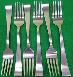 6 MIKASA Living Britt Satin Premium Stainless Steel Flatware Salad Forks - Picture 1 of 5