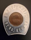 Encased Wheat Penny Cent Coin Bar of Music Casino Reno Nevada Good Luck 1945