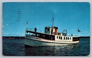 Postcard The Bide-A-Wee Sault Sainte Marie Michigan Canada Tour Boat Posted 1955 - Picture 1 of 2