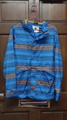Chaqueta cortavientos ligera de snowboard Burton talla S pequeña azul a rayas Foto 1 de 4